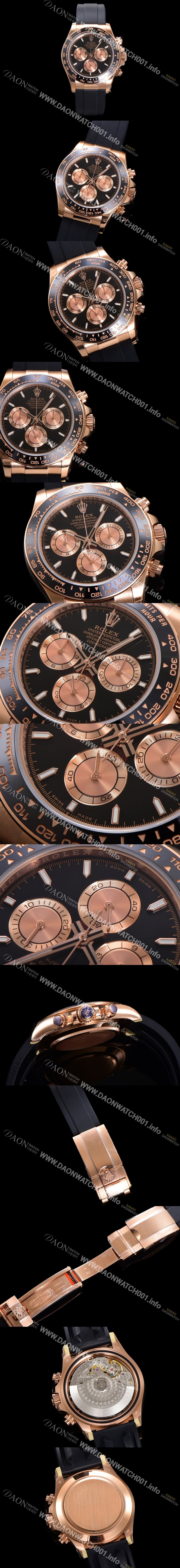 미러급 로렉스 남성용 코스모그래프 데이토나 m126515ln-0002 세라믹 베젤 18K 로즈골드 40mm 크로노그래프 7750 오토매틱 무브먼트 블랙 다이얼 rol5327 Ⅳ