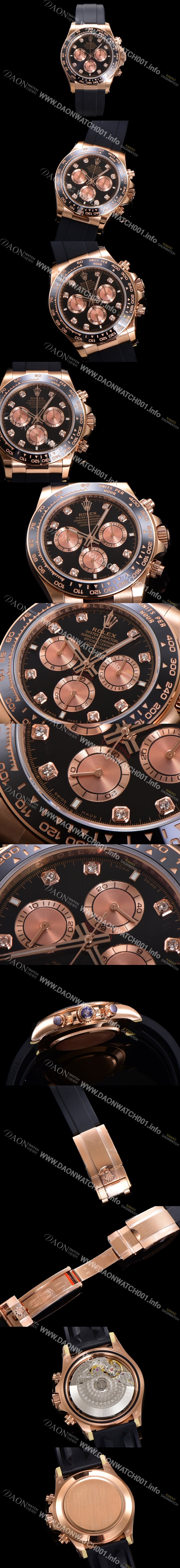 미러급 로렉스 남성용 코스모그래프 데이토나 m126515ln-0004 세라믹 베젤 18K 로즈골드 40mm 크로노그래프 7750 오토매틱 무브먼트 블랙 다이얼 rol5328 Ⅳ