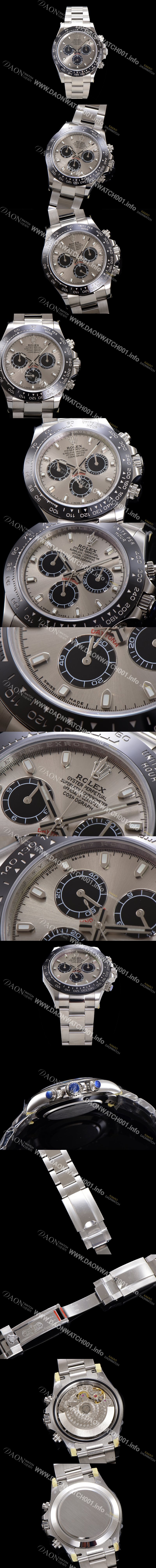 미러급 로렉스 남성용 코스모그래프 데이토나 116519ln-0024 세라믹 베젤 40mm 크로노그래프 7750 오토매틱 무브먼트 그레이 다이얼 rol5317 Ⅳ