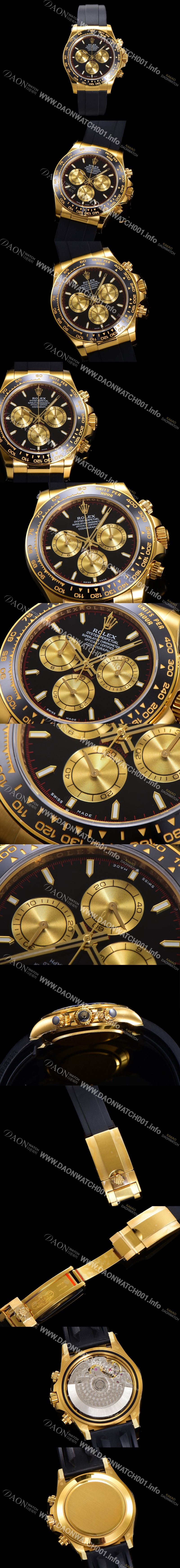 미러급 로렉스 남성용 코스모그래프 데이토나 m126518ln-0004 세라믹 베젤 18K 옐로우골드 40mm 크로노그래프 7750 오토매틱 무브먼트 블랙 다이얼 rol5329 Ⅳ