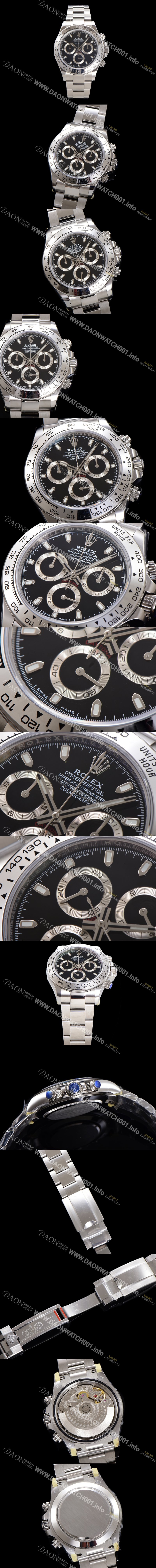 미러급 로렉스 남성용 코스모그래프 데이토나 116520-78590 오이스터 퍼페추얼 40mm 크로노그래프 7750 오토매틱 무브먼트 블랙 다이얼 rol5340 Ⅳ