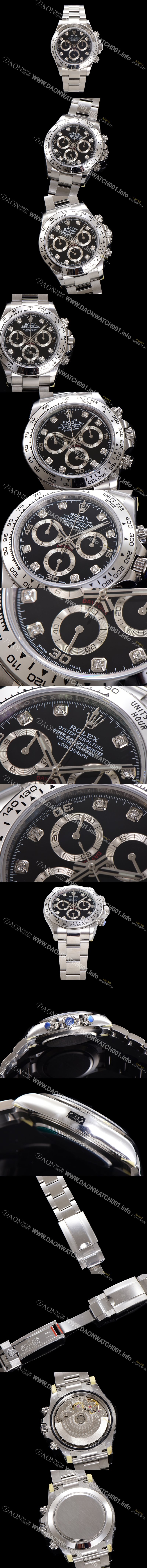 미러급 로렉스 남성용 코스모그래프 데이토나 m116509-0055 40mm 크로노그래프 7750 오토매틱 무브먼트 블랙 다이얼 rol5341 Ⅳ