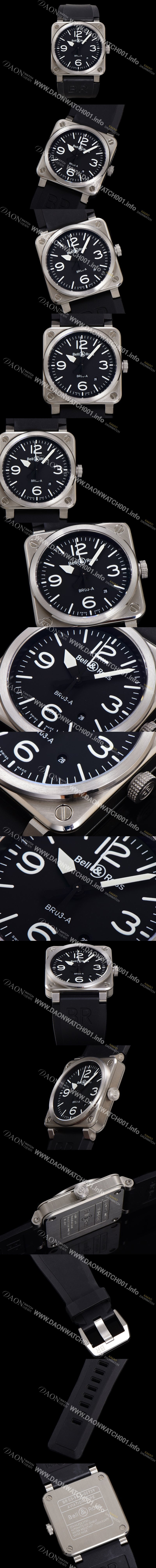 미러급 벨엔로즈 남성용 인스트루먼트03 BR03A-D-BL-STSRB 오토매틱 9015타입 42mm 우레탄줄 블랙 다이얼 bel4113 Ⅳ