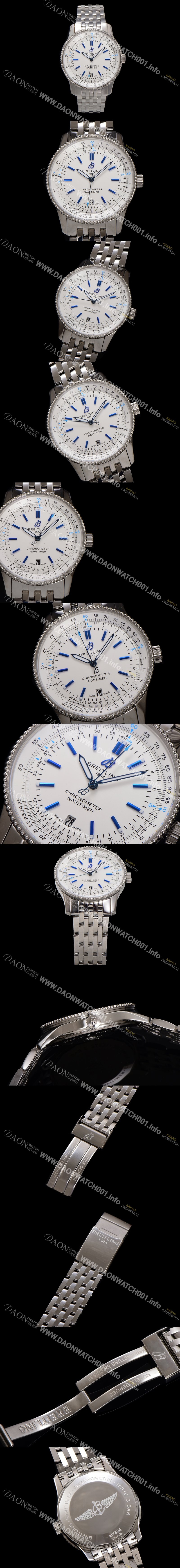 미러급 브라이틀링 남성용 네비타이머 A173263A1G1P1 크로노그래프 오토매틱 2824 타입 41mm 메탈줄 화이트 다이얼 bre6030 Ⅳ