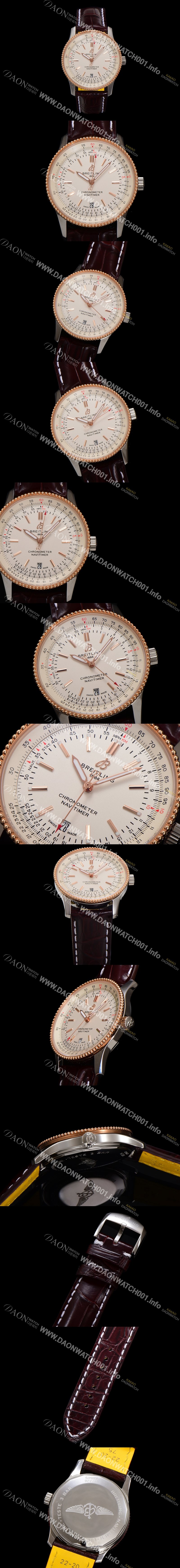 미러급 브라이틀링 남성용 네비타이머 U17326211G1P1 크로노그래프 오토매틱 2824 타입 41mm 가죽줄 화이트 다이얼 bre6043 Ⅳ