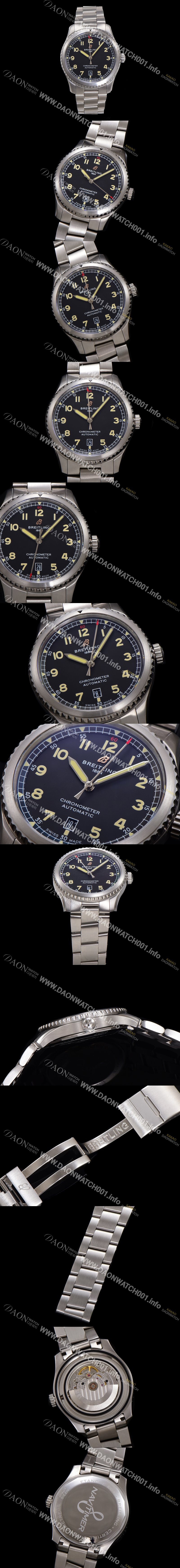 미러급 브라이틀링 남성용 네비타이머 A17314101B1A1 오토매틱 2824 타입 41mm 메탈줄 블랙 다이얼 bre6053 Ⅳ