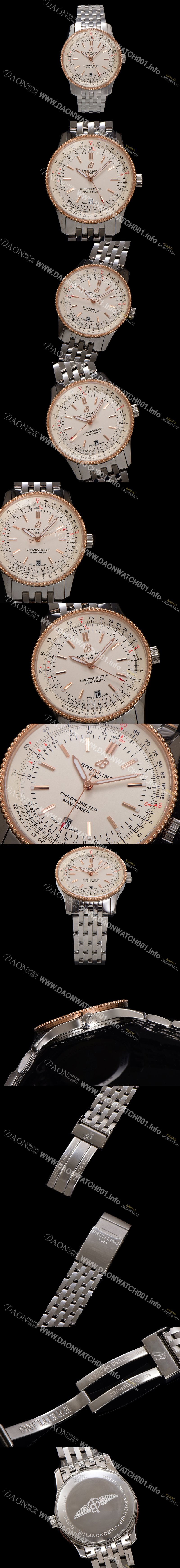 미러급 브라이틀링 남성용 네비타이머 U17326211G1A1 크로노그래프 오토매틱 2824 타입 41mm 메탈줄 화이트 다이얼 bre6034 Ⅳ
