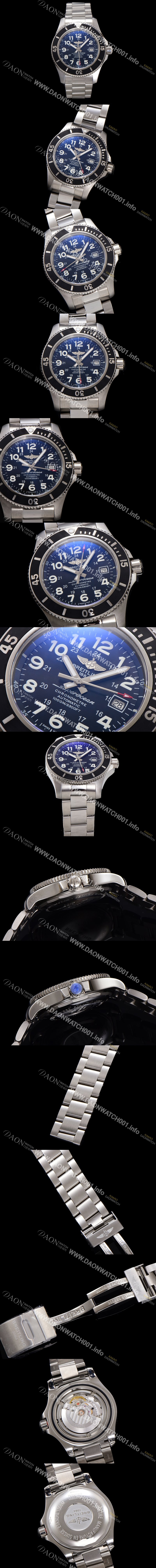 미러급 브라이틀링 남성용 슈퍼오션 A17392D71B1A1 오토매틱 2824타입 44mm 메탈줄 블랙 다이얼 bre6048 Ⅳ