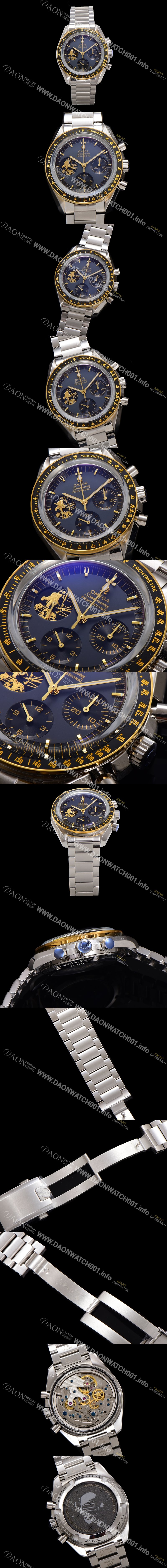 미러급 오메가 남성용 스피드마스터 310.20.42.50.01.001 크로노그래프 프로페셔널 문워치 아폴로 11 50주년기념 수동형 무브먼트 42mm 문샤인 골드 다이얼 omg0182 Ⅳ