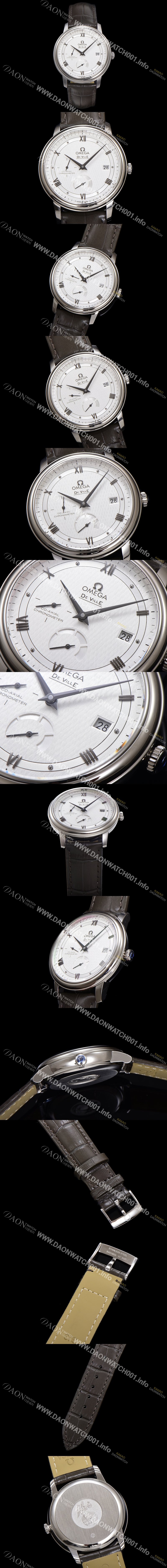 미러급 오메가 남성용 드빌 424.13.40.21.02.004 프레스티지 코-액시얼 39.5mm 오토매틱 Cal.2627 타입 빈티지 실버 실크 다이얼 omg0166 Ⅳ