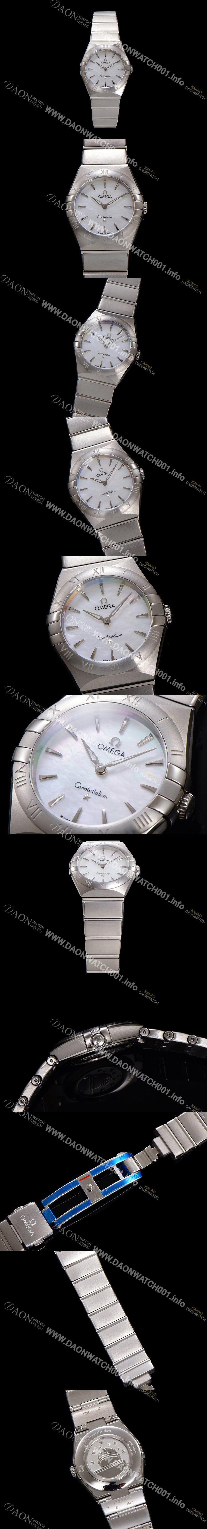 미러급 오메가 여성용 컨스틀레이션 131.10.28.60.05.001 쿼츠 무브먼트 28mm 화이트 자개 다이얼 omg0143 Ⅳ