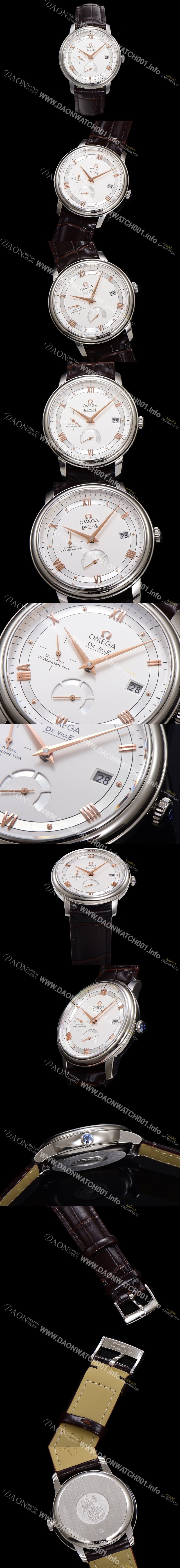 미러급 오메가 남성용 드빌 424.13.40.21.02.001 프레스티지 코-액시얼 39.5mm 오토매틱 Cal.2627 타입 빈티지 실버 다이얼 omg0164 Ⅳ