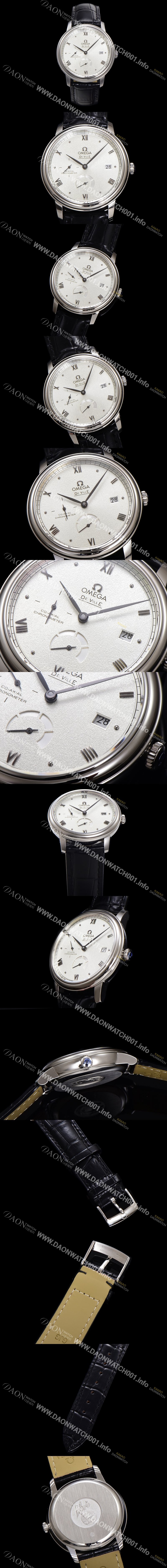 미러급 오메가 남성용 드빌 424.13.40.21.02.005 프레스티지 코-액시얼 39.5mm 오토매틱 Cal.2627 타입 실버 선버스트 다이얼 omg0167 Ⅳ