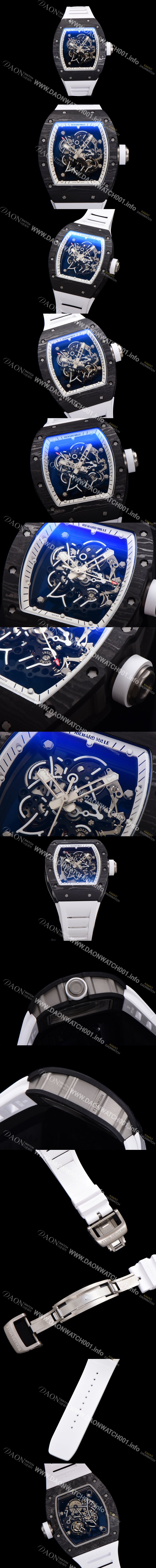 미러급 리차드밀레 남성용 RM055 NTPT 카본 케이스 50mm 스켈레톤 다이얼 기계식 수동형 무브먼트 ric0259 Ⅳ