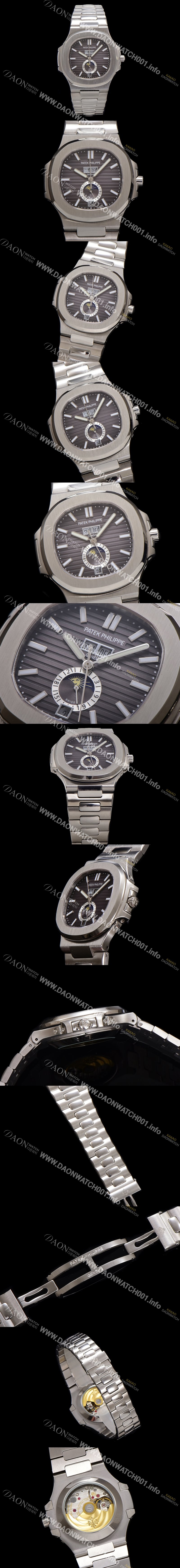 미러급 파텍필립 남성용 노틸러스 5726A-001 오토매틱 Cal.324 타입 40.5mm 메탈줄 블랙 다이얼 pat2214 Ⅳ