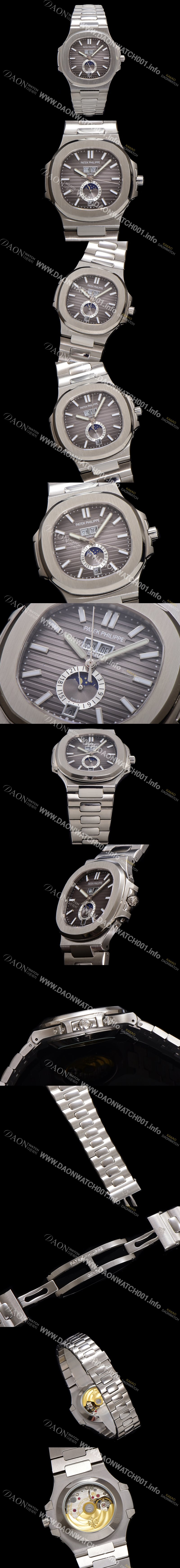 미러급 파텍필립 남성용 노틸러스 5726/1A-001 오토매틱 Cal.324 타입 40.5mm 메탈줄 그레이 다이얼 pat2215 Ⅳ