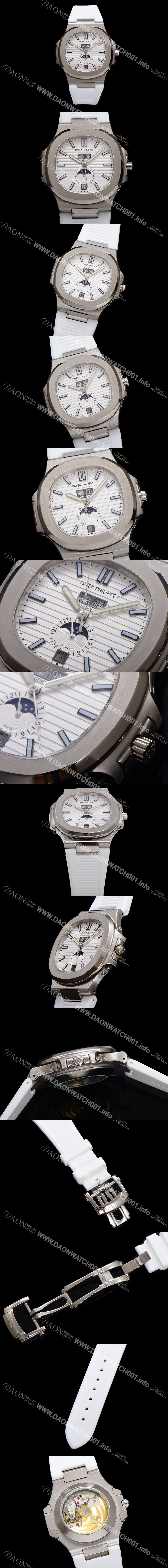 미러급 파텍필립 남성용 노틸러스 5726/1A-010 오토매틱 Cal.324 타입 40.5mm 우레탄줄 화이트 다이얼 pat2220 Ⅳ