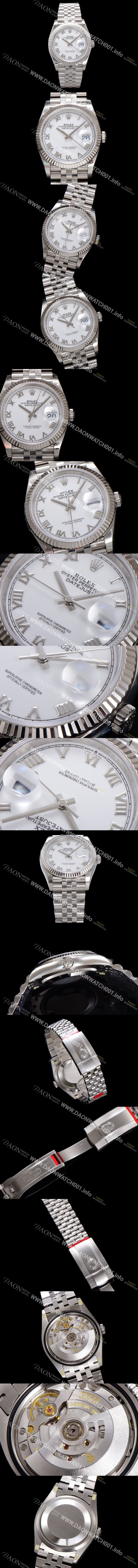 미러급 로렉스 남성용 904L스틸!! 신형 데이저스트 36mm II m126234-0025 오토매틱 Cal.3235 무브먼트 로마인덱스 화이트 다이얼 rol5385 Ⅳ