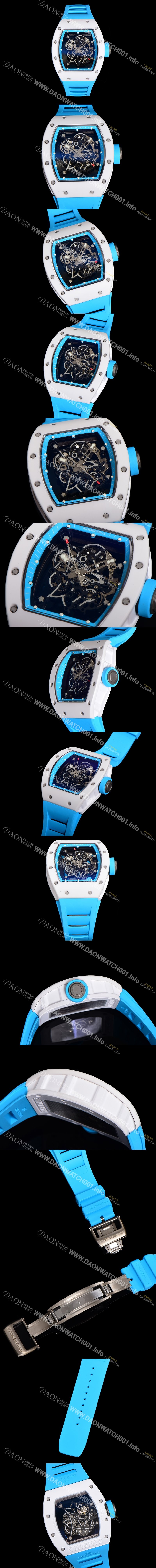 미러급 리차드밀레 남성용 RM055 부바왓슨 세라믹 50mm 기계식 수동형 무브먼트 스켈레톤 다이얼 ric0309 Ⅳ