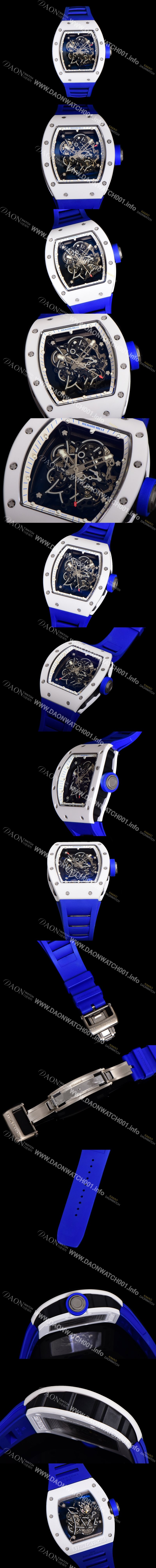 미러급 리차드밀레 남성용 RM055 부바왓슨 세라믹 50mm 기계식 수동형 무브먼트 스켈레톤 다이얼 ric0310 Ⅳ