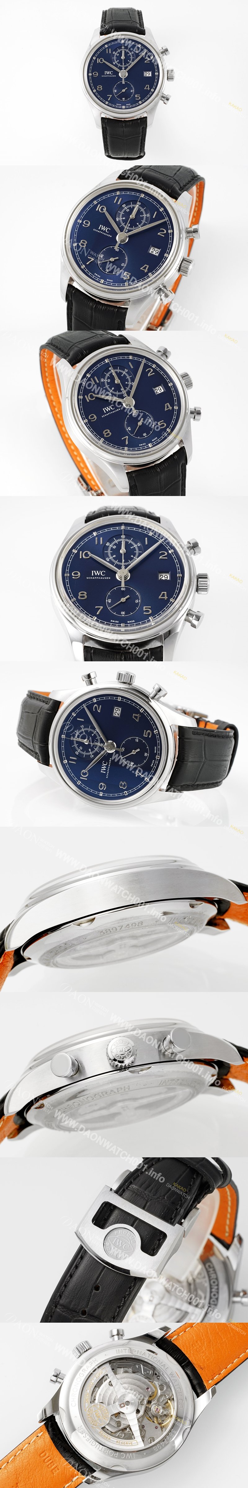 미러급 아이더블유씨 남성용 포루투기즈 IW390302 크로노그래프 42mm 오토매틱 무브먼트 블루 다이얼 iwc4099 Ⅳ