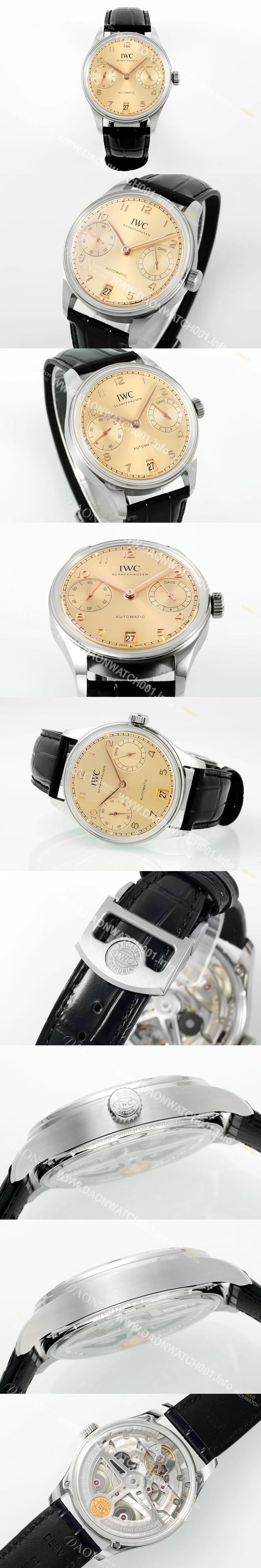 미러급 아이더블유씨 남성용 포루투기즈 IW501705 세븐데이즈 42mm 오토매틱 무브먼트 골드 다이얼 iwc4102 Ⅳ