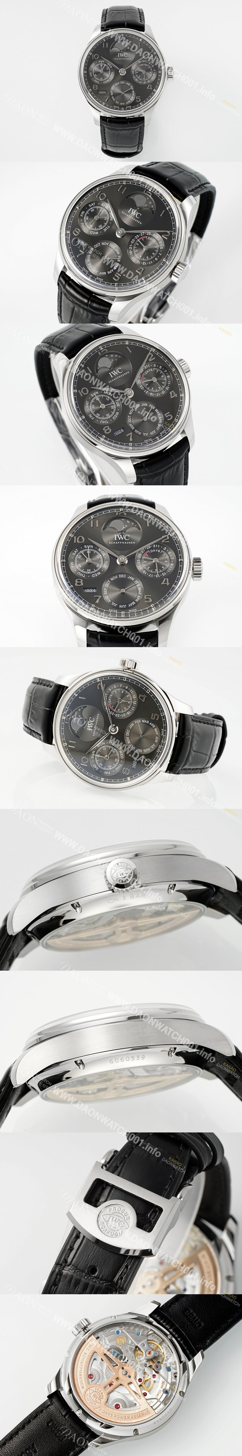 미러급 아이더블유씨 남성용 포루투기즈 IW503301 퍼페추얼 캘린더 싱글 문 44mm 오토매틱 무브먼트 그레이 다이얼 iwc4106 Ⅳ