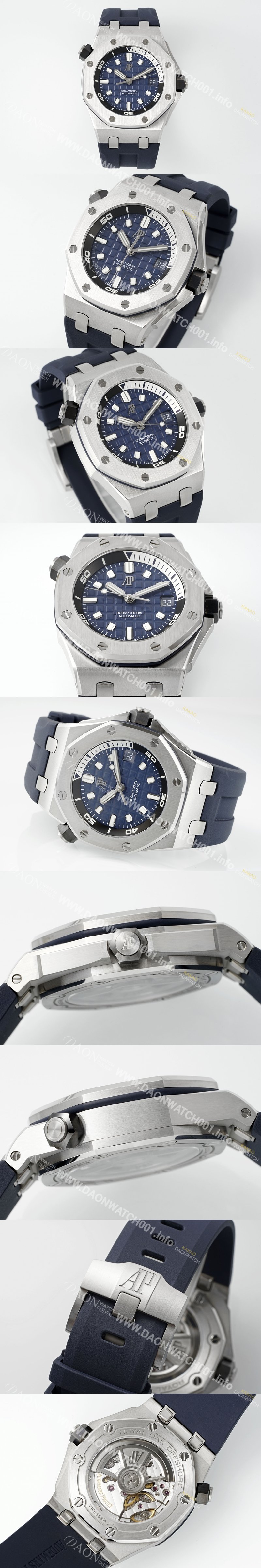 미러급 오데마피게 남성용 하이엔드 로얄오크 오프쇼어 다이버 15720ST.OO.A027CA.01 오토매틱 Cal.4308타입 42mm 블루 다이얼 aud6578 Ⅳ