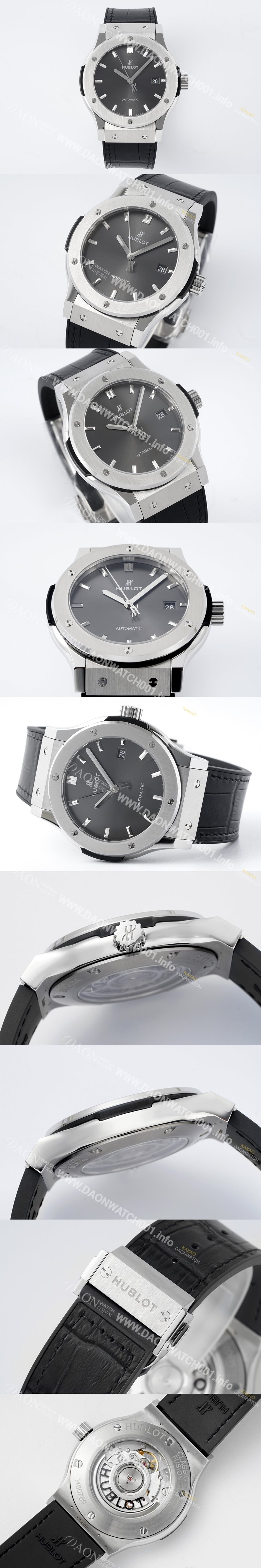 미러급 휴블렛 남성용 클래식 퓨전 542.NX.7071.LR 42mm 오토매틱 2892 타입 가죽/러버 믹스 그레이 다이얼 hub2137 Ⅳ