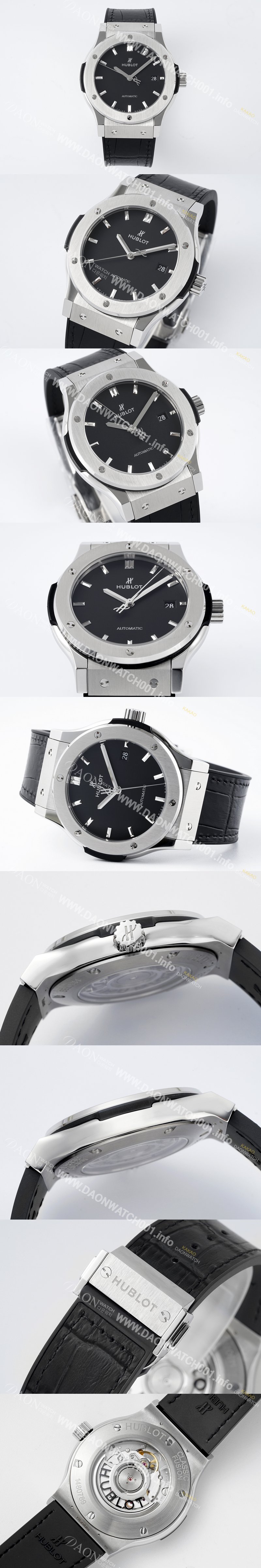 미러급 휴블렛 남성용 클래식 퓨전 542.NX.1171.RX 42mm 오토매틱 2892 타입 가죽/러버 믹스 블랙 다이얼 hub2139 Ⅳ