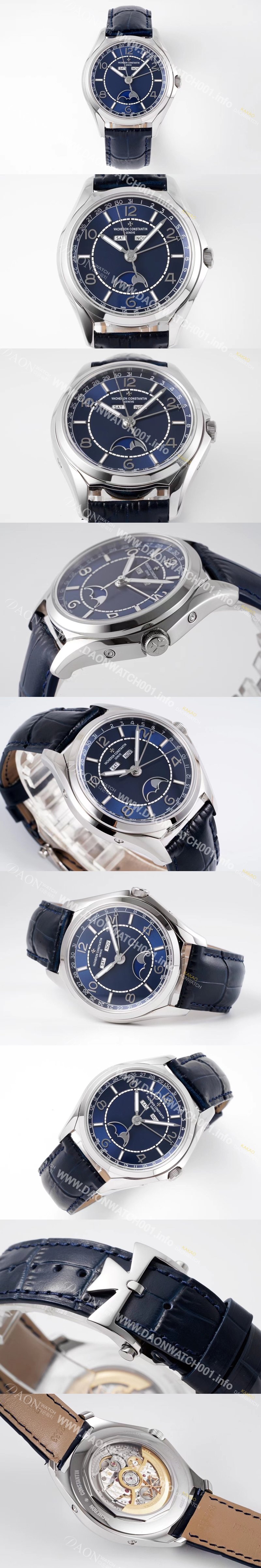 미러급 바쉐론콘스탄틴 남성용 피프티식스 4000E/000A-B548 컴플리트 캘린더 문페이즈 오토매틱 2460 QCL/1 무브먼트 블루 다이얼 vac1172 Ⅳ