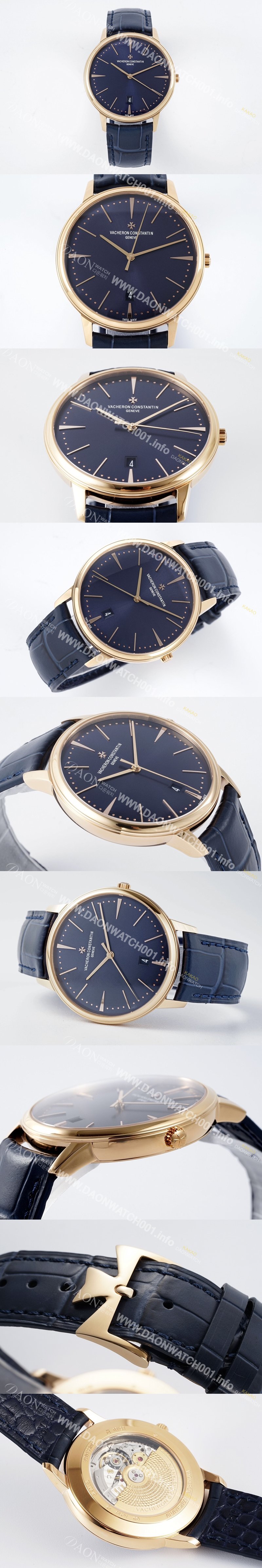 미러급 바쉐론콘스탄틴 남성용 패트리모니 85180/000R-B515 셀프 와인딩 드레스 워치!! 18K 로즈골드 케이스 블루 다이얼 오토매틱 무브먼트 vac1162 Ⅳ