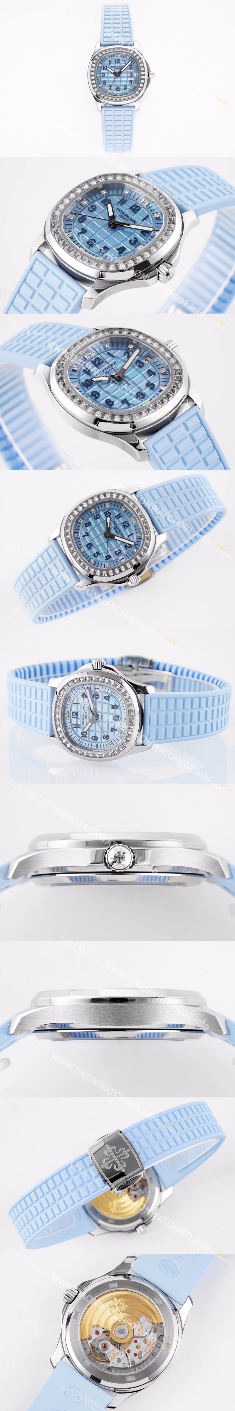 미러급 파텍필립 여성용 아쿠아넛 5072G-001 35.6mm 오토매틱 Cal.324 타입 블루 다이얼 pat2233 Ⅳ