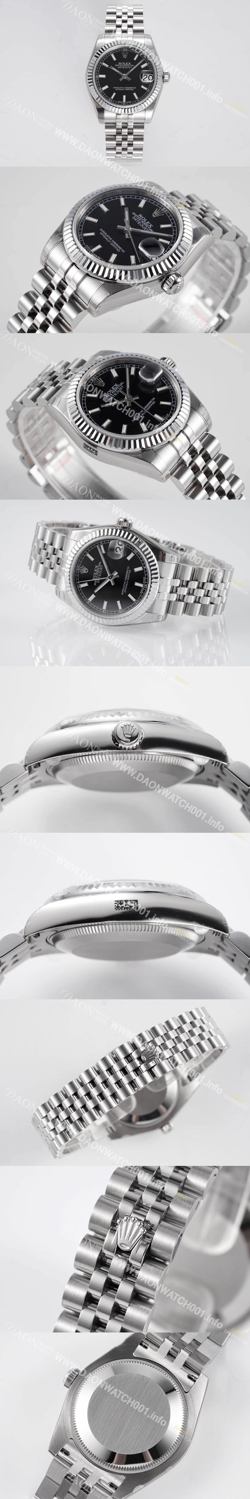 미러급 로렉스 여성용 데이져스트 178274 플루티드 31mm 쥬빌레 오토매틱 2236타입 블랙 다이얼 rol5439 Ⅳ