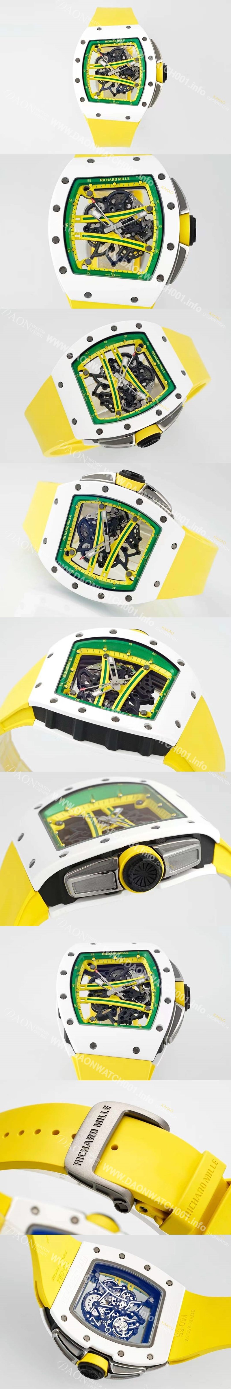 미러급 리차드밀레 남성용 리차드밀 RM61-01 세라믹 50mm 기계식 수동형 무브먼트 스켈레톤 다이얼 ric0319 Ⅳ