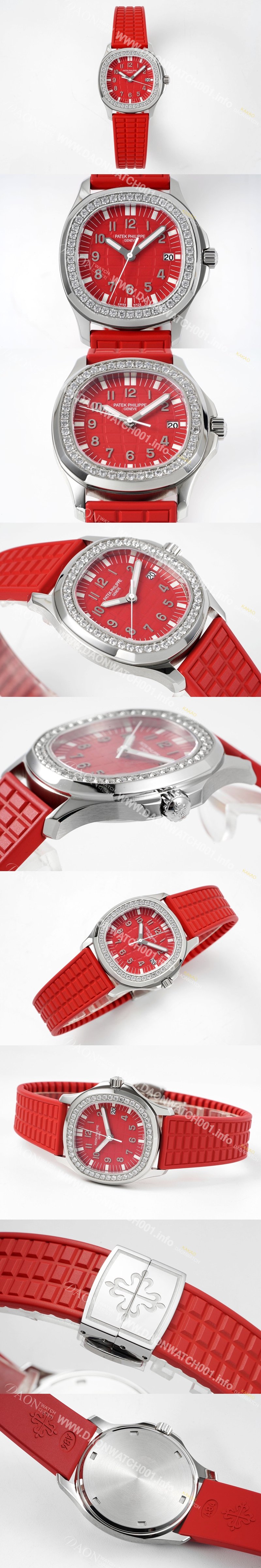 미러급 파텍필립 여성용 아쿠아넛 5067A 35.6mm 스위스 쿼츠 E23-250 S C 무브먼트 레드 다이얼 pat2235 Ⅳ