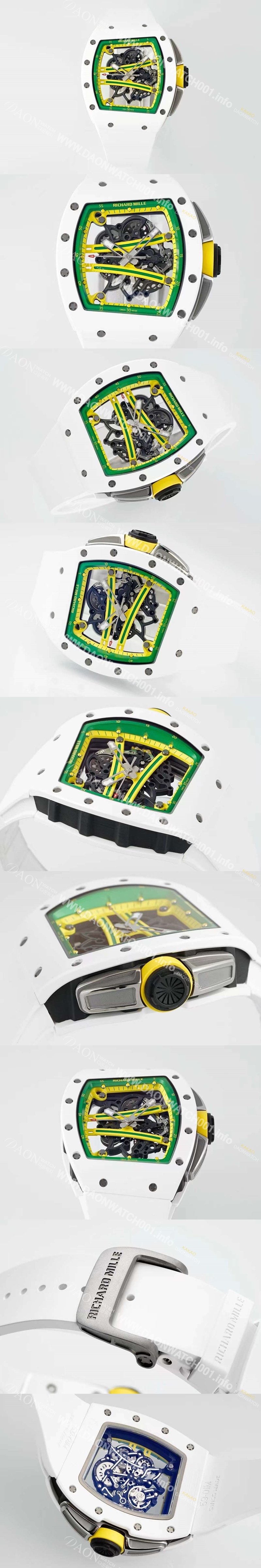 미러급 리차드밀레 남성용 리차드밀 RM61-01 세라믹 50mm 기계식 수동형 무브먼트 스켈레톤 다이얼 ric0320 Ⅳ