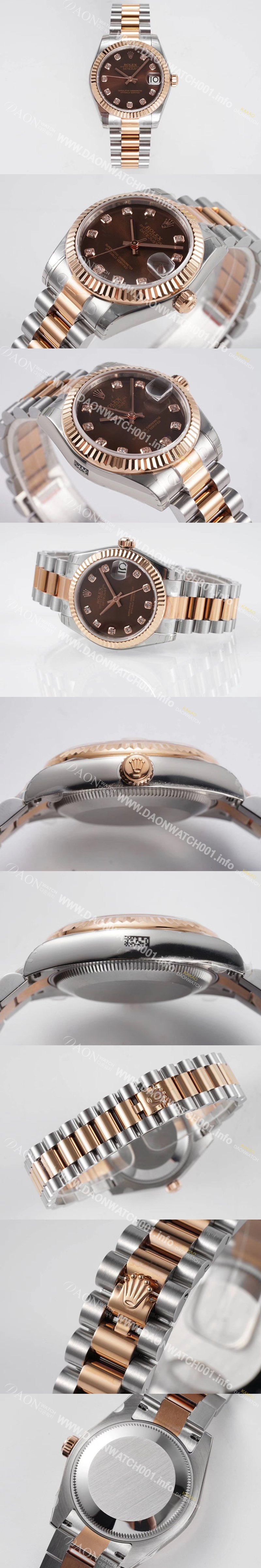 미러급 로렉스 여성용 데이져스트 178271 플루티드 18k 로즈골드 31mm 오이스터 오토매틱 2236타입 브라운 다이얼 rol5442 Ⅳ