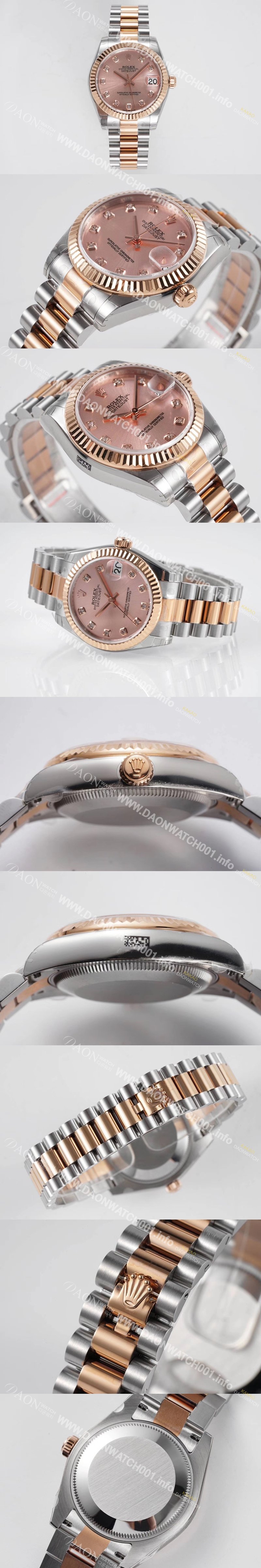 미러급 로렉스 여성용 데이져스트 178271 플루티드 18k 로즈골드 31mm 오이스터 오토매틱 2236타입 핑크 다이얼 rol5443 Ⅳ