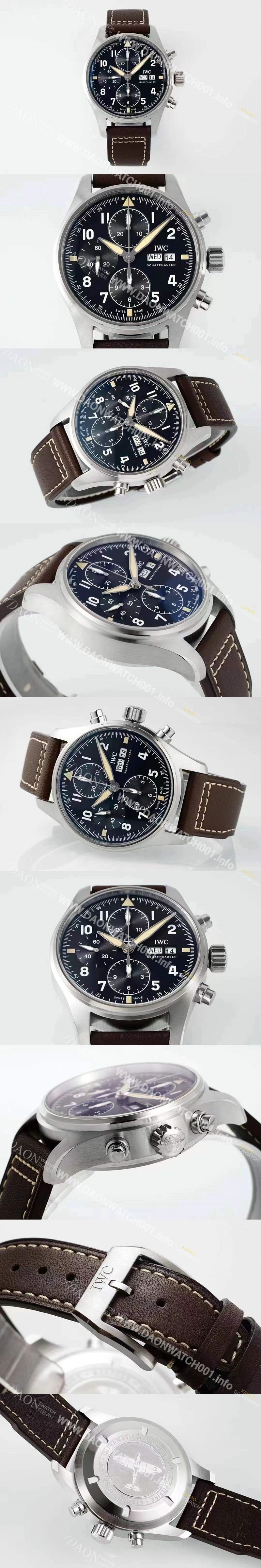 미러급 아이더블유씨 남성용 파일럿 워치 IW387903 스핏파이어 크로노그래프 43mm 오토매틱 무브먼트 블랙 다이얼 iwc4115 Ⅳ