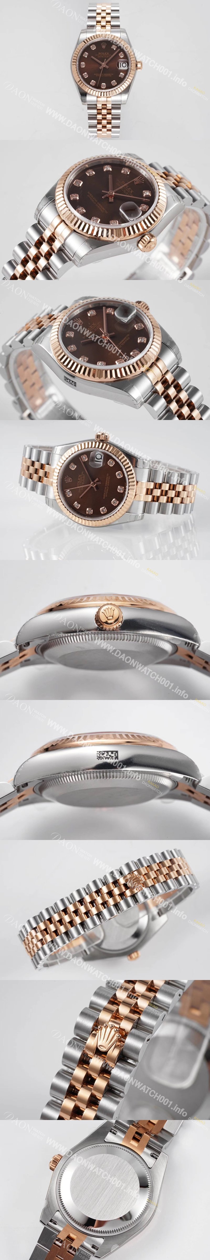 미러급 로렉스 여성용 데이져스트 178271 플루티드 18k 로즈골드 31mm 쥬빌레 오토매틱 2236타입 브라운 다이얼 rol5445 Ⅳ