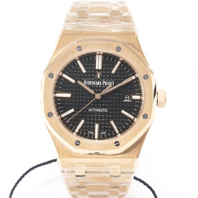 미러급 오데마피게 남성용 하이엔드 로얄오크 15400OR.OO.1220OR.01 18K 로즈골드 오토매틱 Cal.3120타입 41mm 블랙 와플 다이얼 AUD0152 Ⅳ