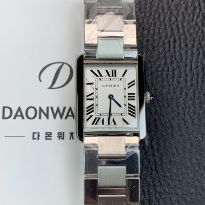 미러급 까르띠에 남여공용 탱크 W5200014 로마인덱스 화이트 다이얼 쿼츠 무브먼트 CAR0503 Ⅳ
