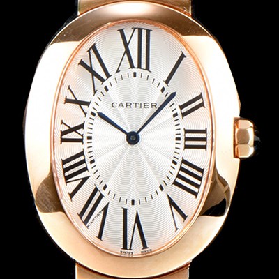 미러급 까르띠에 여성용 베누아 워치 W8000005 라지 모델 18K 로즈골드 화이트 다이얼 스위스 쿼츠 무브먼트 CAR0050 Ⅳ