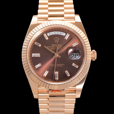 미러급 로렉스 남성용 데이데이트 m228235-0003 18K 로즈골드 40mm 오토매틱 Cal.3255 타입 브라운 다이얼 rol5298 Ⅳ