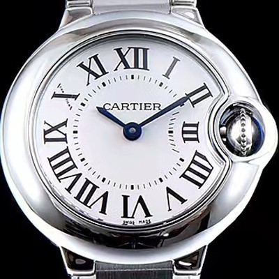 미러급 까르띠에 여성용 발롱블루 스위스 쿼츠 화이트 다이얼 CAR0031 Ⅳ