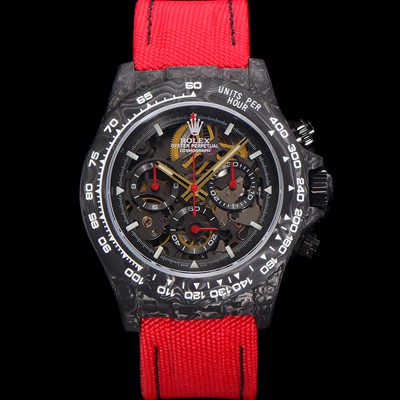 미러급 로렉스남성용 데이토나 포지드카본 40mm 크로노그래프 오토매틱 Cal.4130 무브먼트 스켈레톤 다이얼 rol5368 Ⅳ