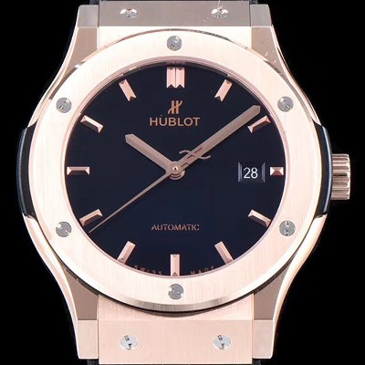 미러급 휴블렛 남성용 클레식 퓨전 511.OX.1181.LR 데일리워치 심플하고 클래식한 타입!! 18k 로즈골드 케이스 블랙 다이얼 블랙 레더스트랩 오토매틱 무브먼트 HUB0243 Ⅳ