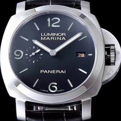 미러급 파네라이 남성용 루미노르 1950 3Days pam00312 브러싱드 오토매틱 Cal. P9000 무브먼트 블랙 다이얼 PAN0412 Ⅳ