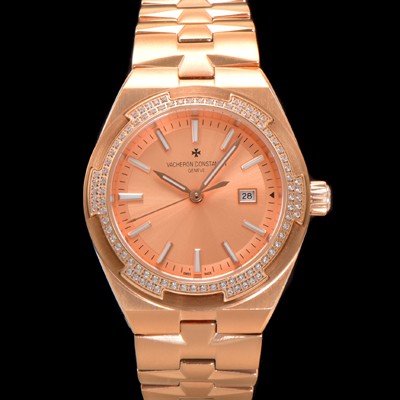 미러급 바쉐런 콘스탄틴 여성용 오버시즈 4605V200R-B968 18K 로즈골드 오토매틱 무브먼트 35mm 샴페인 다이얼 vac1145 Ⅳ